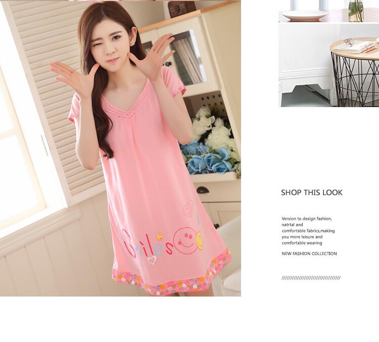 Mùa hè XL dễ thương công chúa nightdress nữ mùa hè cotton ngắn tay ăn mặc đồ ngủ cô gái váy dịch vụ nhà