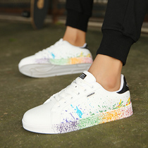 2021 summer board shoes mens Korean version of the trend couple white shoes mens breathable casual shoes wild white shoes mens shoes