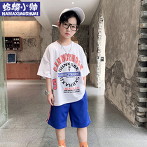 Boy Summer Clothing Suit 2021 New Ocean Gas Tide Casual Thin CUHK Childrens boy Sport suit Short sleeves