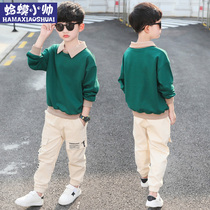 Boys spring suit 2021 new spring and autumn tide sports Korean version of the big childrens thickened childrens clothing foreign style childrens boys