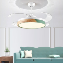 Nordic ceiling fan lamp dining room living room wood art invisible fan lamp modern simple electric fan lamp household electric fan chandelier