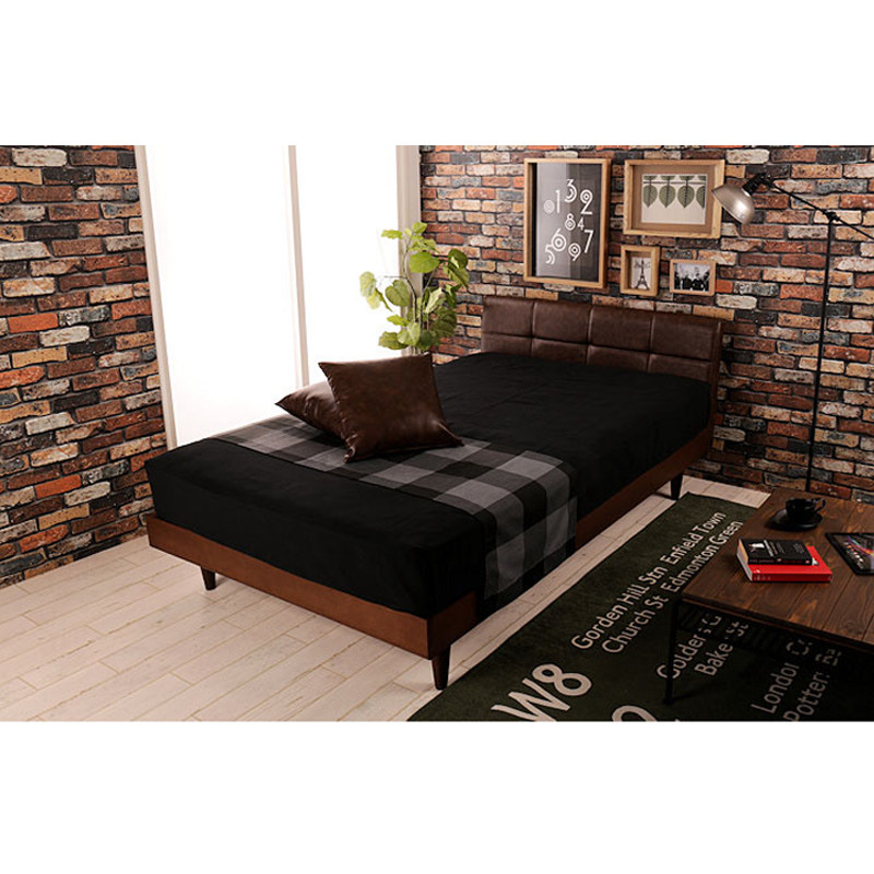 Industrial Wind Single People Bed Brief Wellness Environmental Friendly Retro Leather Art Leather Solid Wood Book House Storage Containing Small Household Type Outlet