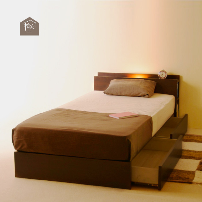 Baijia home simple modern solid wood single bed double bed 1 2 meters 1 41 6 healthy large storage space