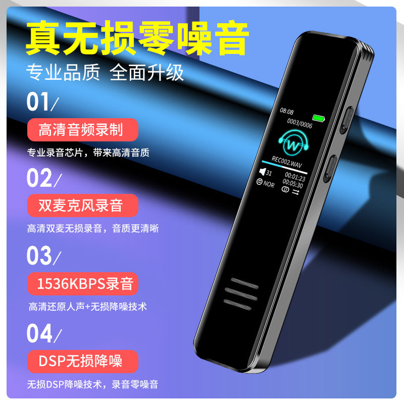 Voice Recorder Professional HD Noise Reduction Portable Text Class With Student Business Learning Conference Recording Sound Machine