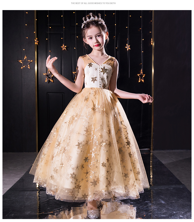 Trẻ em váy công chúa cô gái nhỏ cô gái nước ngoài fluffy hoa cô gái váy cưới nhỏ chủ catwalk trang phục buổi tối - Váy trẻ em bộ đồ bé trai cao cấp