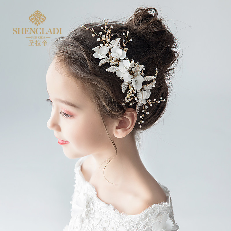 Children hair accessories Hair Clip Floral Ring Head Decorated Hair with Korean Princess Hairpin Hair Clip Sweet Beauty Girl Wedding Wedding Ornaments