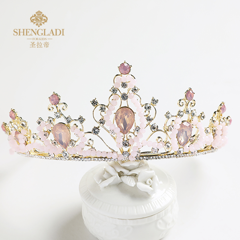 Children's Crown Pink Drilling Couple Princess Sophia Hairy Frozen Elsa Birthday Gift