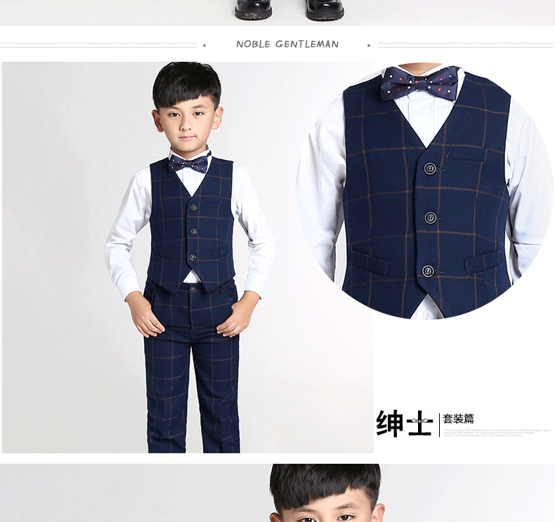 Trẻ em ăn mặc cô gái váy bé trai phù hợp với vest phù hợp với hợp xướng biểu diễn đàn piano trang phục cậu bé mùa thu vest trẻ em