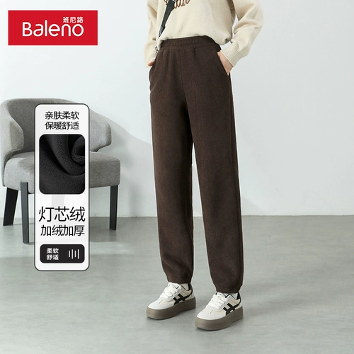 Вельветовый уличный фонарь, демисезонные штаны, утепленные леггинсы для отдыха, свободный прямой крой, высокая талия