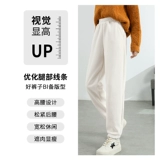 Вельветовый уличный фонарь, демисезонные штаны, утепленные леггинсы для отдыха, свободный прямой крой, высокая талия