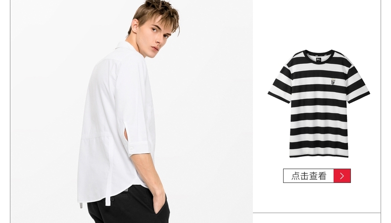 Baleno Benny Road Áo sơ mi trắng tay oxford năm điểm cotton nam mùa xuân và áo sơ mi mới mùa hè D - Áo sơ mi trắng