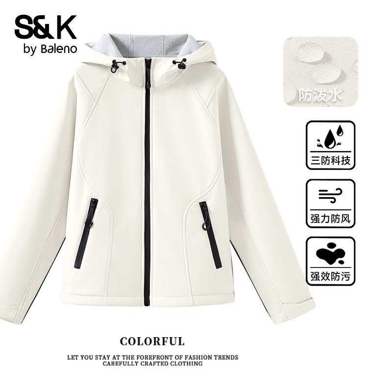 Baleno S&K Series Three-Proof Soft Shell Hooded Jacket for Women, Autumn Outdoor Wear-Resistant Sports Hiking Jacket Top Q Baleno S&K Series Three-Proof Soft Shell Hooded Jacket for Women, Autumn Outdoor Wear-Resistant Sports Hiking Jacket Top Q