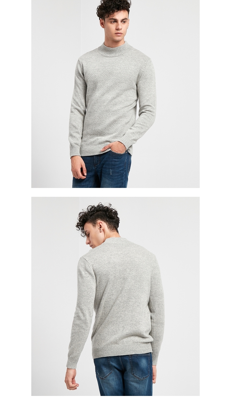 Baleno Benny Road Sweater nam Nửa cổ cao Màu rắn dài tay Xu hướng cổ điển Thu đông Áo len nam quần áo nam