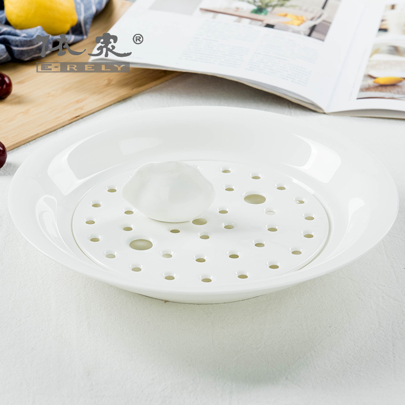 Double plate of fruit bowl dumpling dish drop creative ipads porcelain tableware ceramic household porcelain child plate