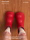 Red Rain Boots for Women, 2025 New Model, Waterproof, Non-Slip, Short Rain Boots, Thick-Soled, Lightweight, Slip-On Water Shoes for Outdoor Wear