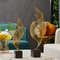 American and European style living room art decoration TV cabinet Home decoration Light luxury hotel model room metal entrance decoration