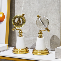 Modern light luxury living room decoration clock ornaments home jewelry Crystal Globe desk office wine cabinet decoration