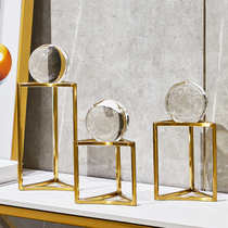 Modern light luxury ornaments wine cabinet high-grade crystal ball living room porch TV cabinet bookcase office desktop decorations