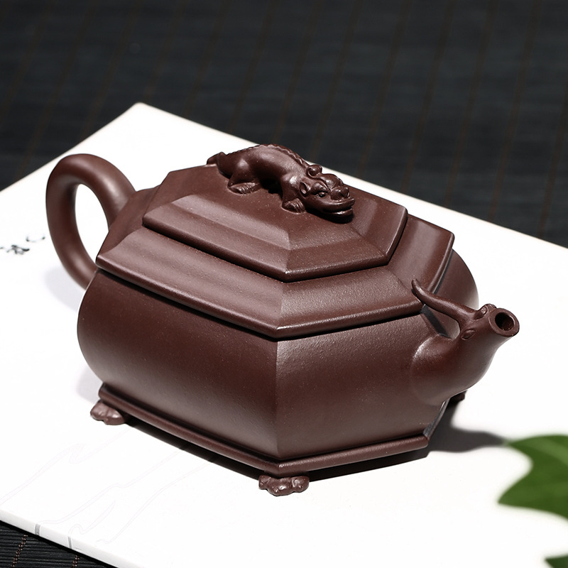 Yixing masters are it pure manual undressed ore old purple clay teapot kung fu tea set household teapot longnu six - party