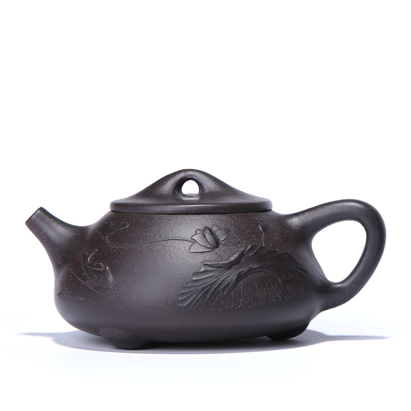 Undressed ore, black gold sand are it checking tea sets tea cup home all hand - made by stone gourd ladle the teapot