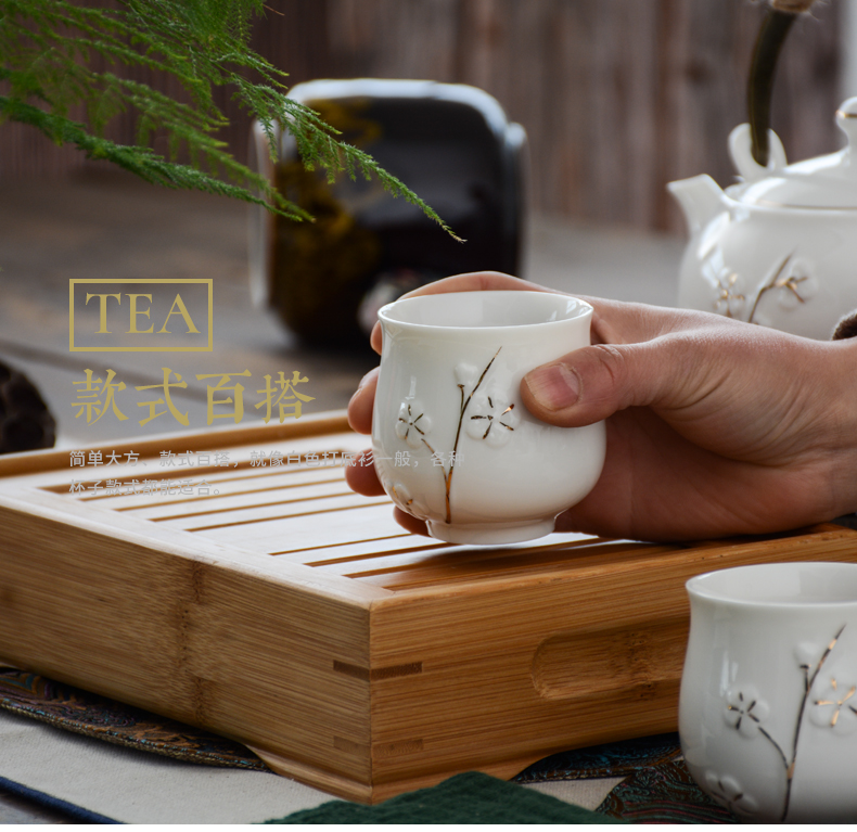 Kung fu tea one cup master cup jingdezhen tea set ceramic cup single glass cup glass ceramic cups