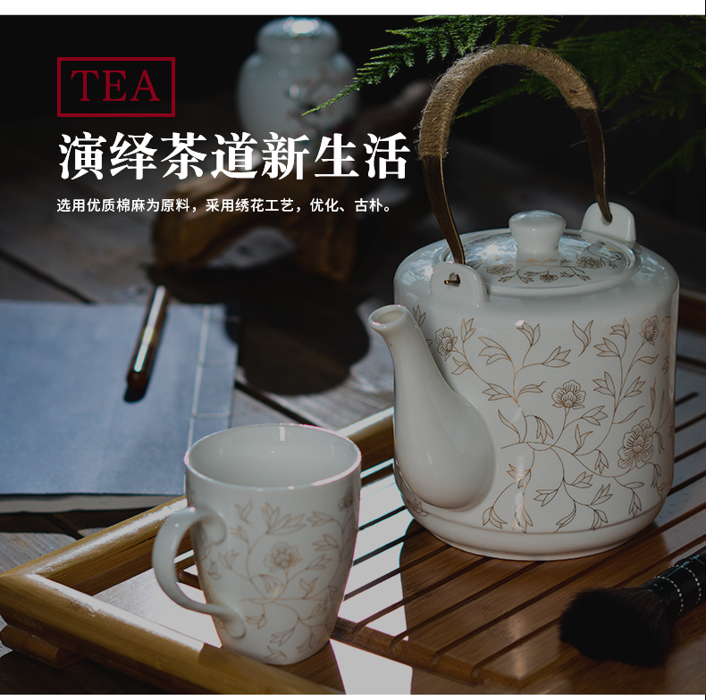 Ceramic teapot single pot of household cool cold KaiShuiHu high - capacity kettle CiHu big pot of porcelain teapot big kettle