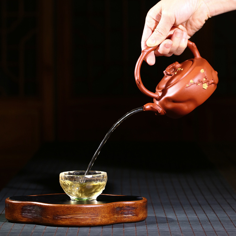 Yixing masters are it pure manual teapot undressed ore mud zhu kung fu tea set may running the girder household teapot