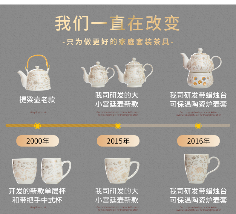 Household ceramic tea sets the teapot teacup contracted sitting room tea drinking 6 glasses of water ceramic cup teapot