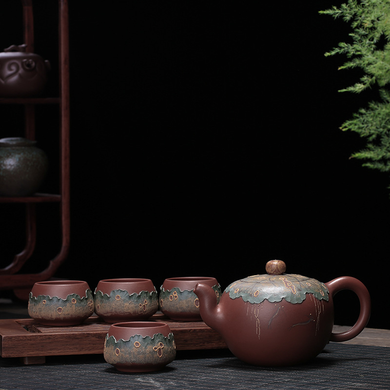 Purple sand tea set yixing it manual kung fu tea tea set teapot kung fu tea cups