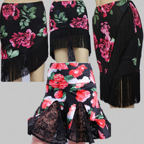Autumn and winter New Square dance clothing short skirt children Latin dance skirt fringe flower dance practice dress female adult