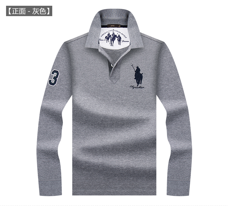 AFQ giản dị màu rắn nam dài tay áo thun ve áo phổ biến quần áo nam trung tính cotton POLO áo sơ mi cỡ lớn polo áo t áo thun nam đẹp