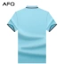 AFQ giản dị màu rắn nam ve áo ngắn tay T-Shirt để tăng béo của nam giới POLO áo ve áo t-shirt shirt t máu quần lửng nam Cực lớn