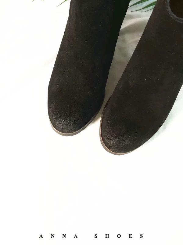 Da rút tủ tròn ngón chân dày gót giày thời trang giày cao gót của phụ nữ mùa đông cộng với nhung ấm áp giày cao gót Martin boots 2020 mới - Kính khung