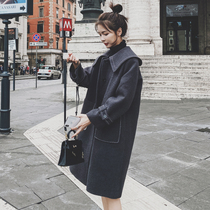 Autumn Winters new naval wind in the middle of the Korean version of the Korean version of the popular Mao and the female small sub-loose thickening of the sub-large coat