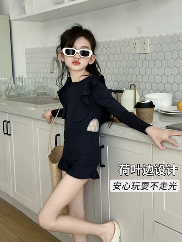 Купальник, детский летний быстросохнущий лонгслив, подходит для подростков, изысканный стиль