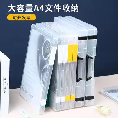 Transparent A4 file box plastic data file classification storage box office documents bid bill dustproof box