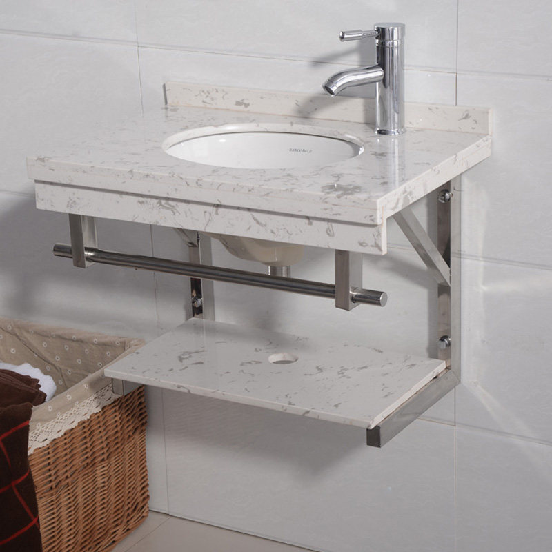 Makeup Room Marble Washbasin Stainless Steel Bracket Washbasin Ceramic Wash Basin Ceramic Wash Basin Hung Wall Style Wash Table
