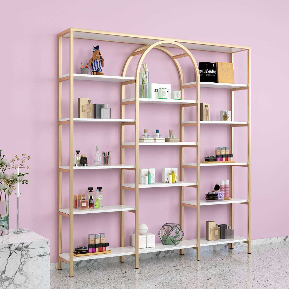 Cosmetics display stand Beauty salon product display cabinet Makeup skin care shop shelf display rack Jewelry rack