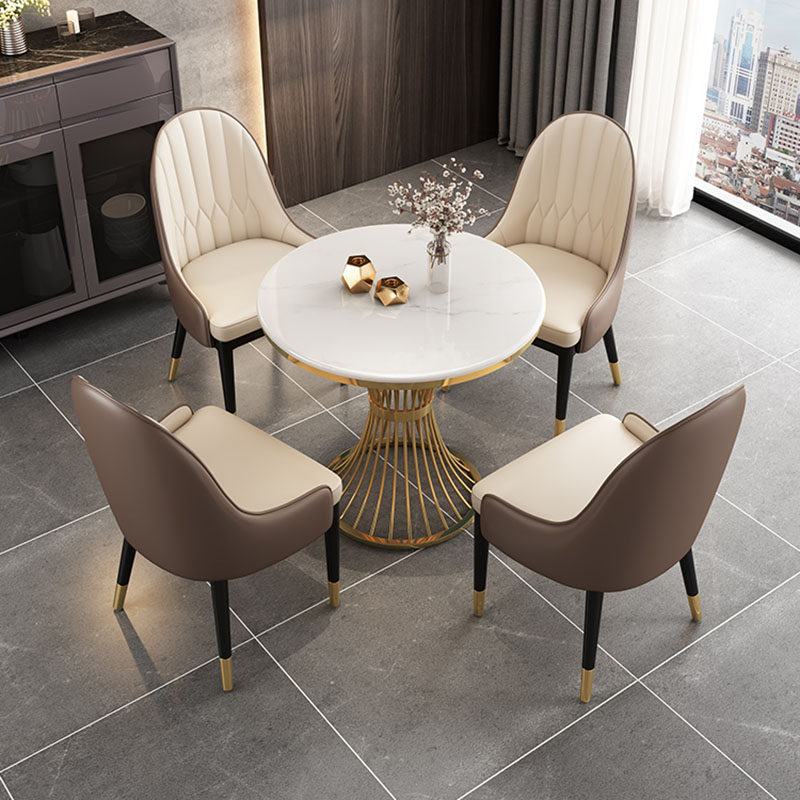 Nordic marble negotiation table Round table Leisure balcony small round table Net red light luxury simple sample house display center reception combination