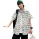 Mahjong pattern short-sleeved shirt for men and women, loose two-piece suit, interesting design, niche mahjong suit