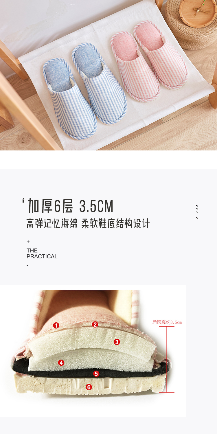 dép đi trong nhà trong nhà dép bông vài nữ trượt nặng đáy nữ mùa đông tháng giày về nhà với một người đàn ông vào mùa xuân và mùa thu len vải - Trang chủ dep đi trong nhà