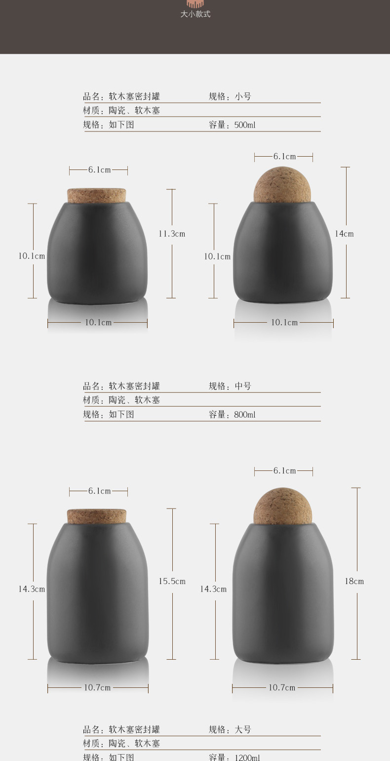 The lawsuits ceramic seal pot home kitchen receive grain storage tank receive tea bottle size