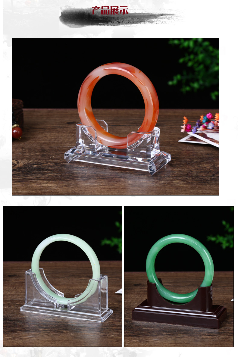 Yapper Bracelet Hiển thị Ngọc lục bảo cơ sở Chân đế Wenwan Jade Counter Hiển thị Trang sức Hiển thị Đạo cụ - Vòng đeo tay Cuff vòng tay nam vàng