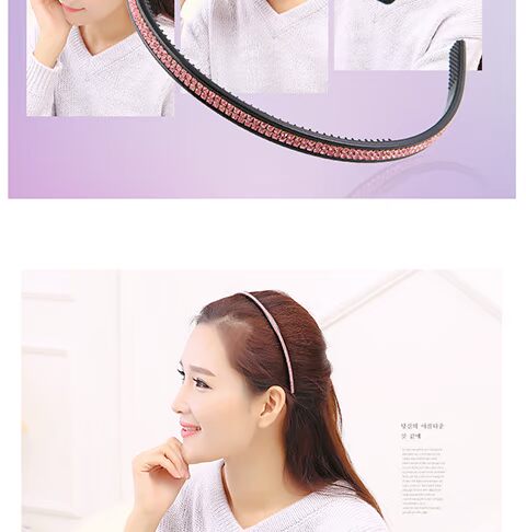 Trang sức Audley Phụ kiện tóc Hàn Quốc khoan đôi thoát nước với răng headband kẹp tóc tốt headband Hàn Quốc kim cương kẹp tóc kim cương - Phụ kiện tóc băng đô nữ