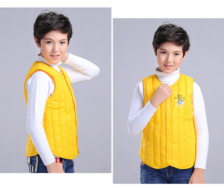 Chống mùa đặc biệt cho trẻ em xuống áo vest cotton bé trai lớn vest ấm áp bé gái vest vai 12-15 tuổi mùa đông áo gile phao trẻ em