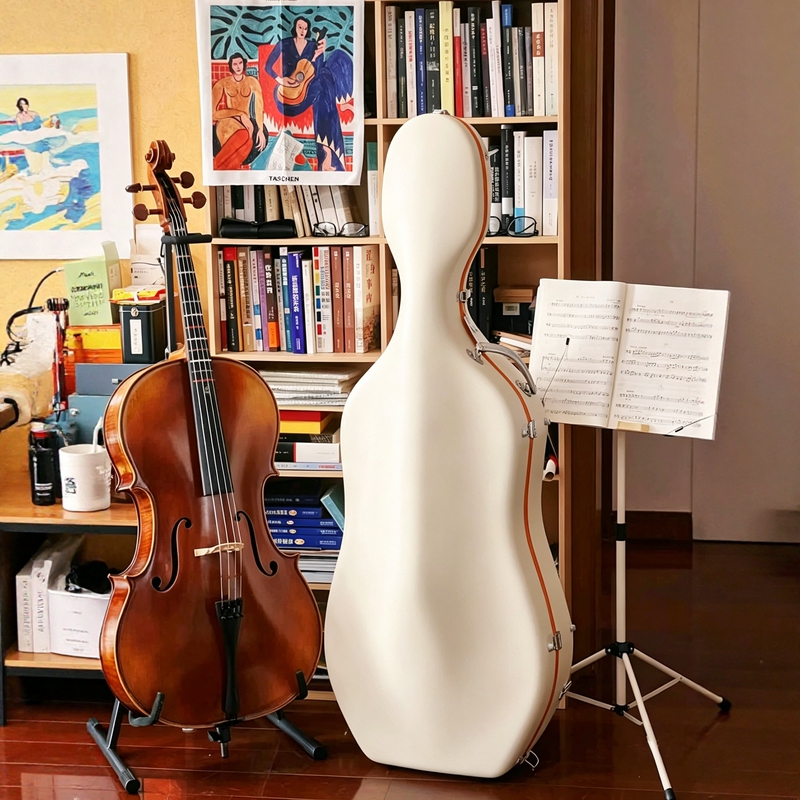 New Carbon Fiber Cello Case 2.8kg Ultra-Hard Pure Carbon Case, Pressure-Resistant, Drop-Resistant, Waterproof, Airline Checked-In Case