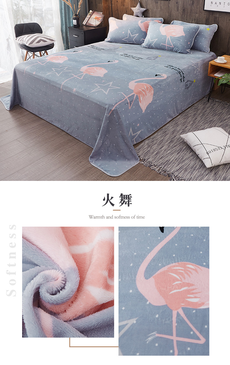 Nam Cực cộng với tấm nhung đơn mảnh san hô chăn đơn đôi mùa đông dày ấm flannel phim hoạt hình ga giường cotton