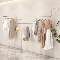 Wedding Dress Shop Show Rack Stainless Steel Floor Type Upper Wall Wire Drawing Silver Display Rack Womens Clothing Store Shelf Hanger Special