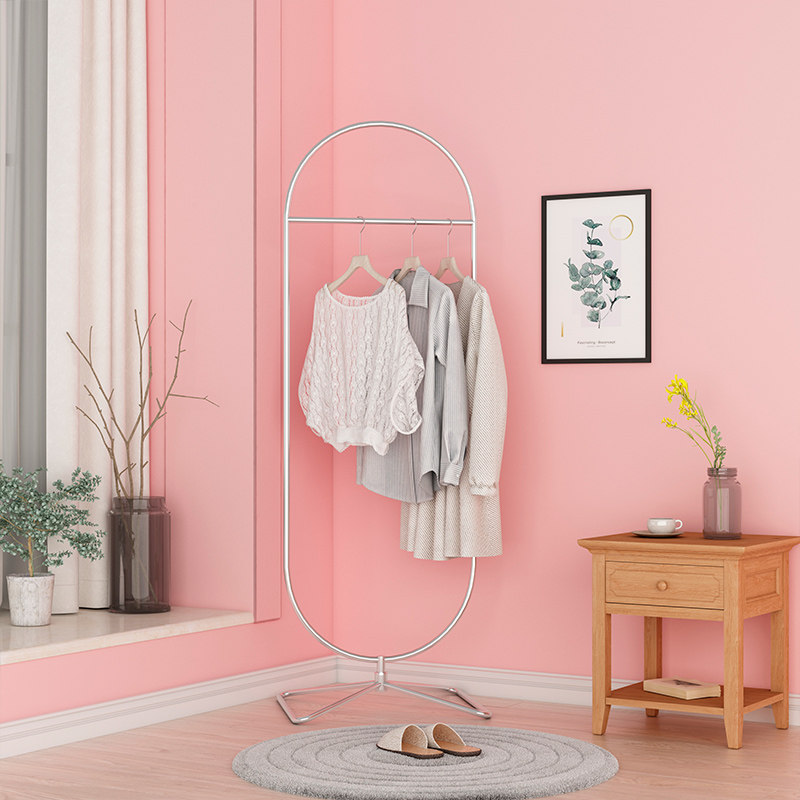 Simple clothes hat rack floor bedroom stainless steel Hyun Guan Hang Hanger can swivel Home Entrance Door Clothes Rack Shelf