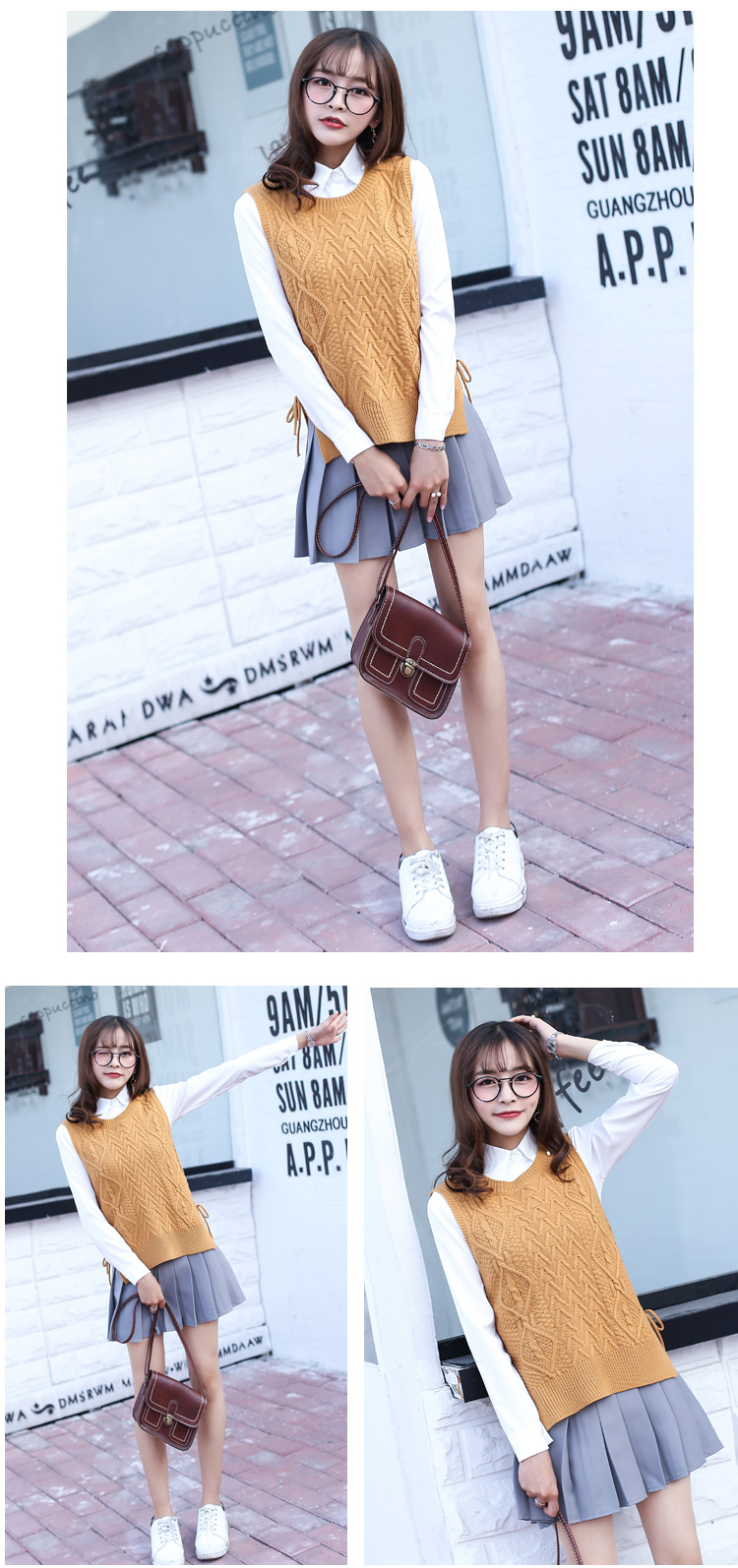 Mùa thu đông mùa đông áo len gió nữ phiên bản Hàn Quốc của nữ sinh hoang dã headband dây đeo áo len vest nữ áo len cổ cao